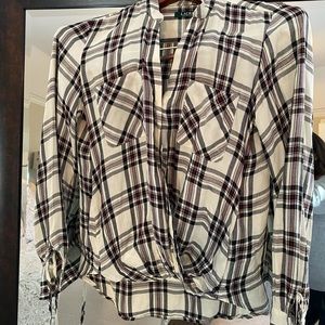 Ralph Lauren plaid trendy blouse